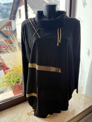 Ženska tunika Rosi črno-zlata